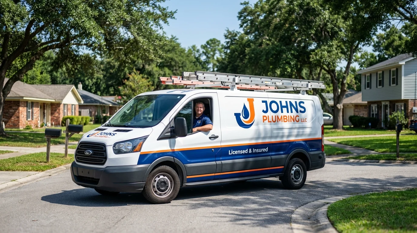 Johns Plumbing LLC service van in Eudora, AR