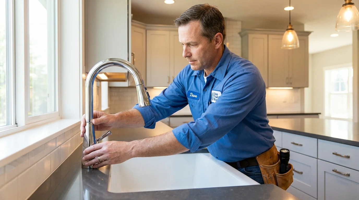 Kitchen faucet installation by Johns Plumbing LLC in Eudora