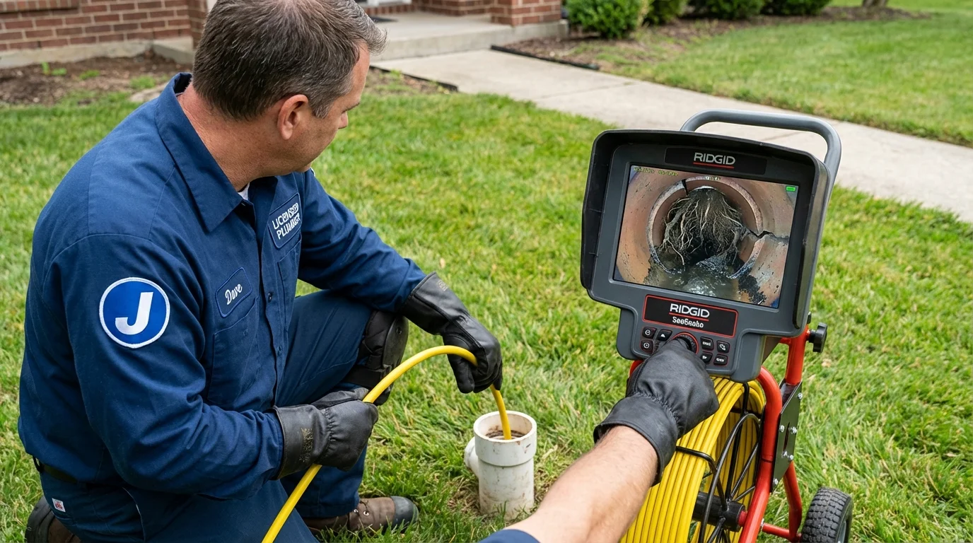 Sewer camera inspection being performed by Johns Plumbing LLC in Eudora